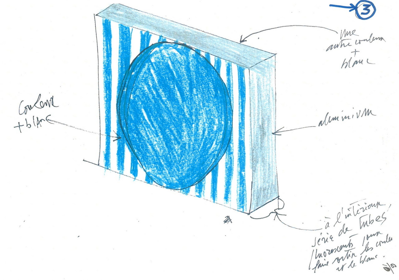 Photo souvenir Daniel Buren esquisse graphique