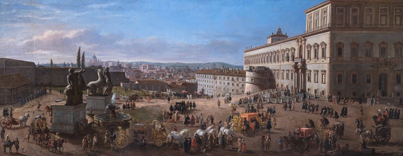 Gaspar van Wittel Veduta di Roma dalla Piazza del Quirinale, 1684 olio su tela, 48,5 x 122 cm Gallerie Nazionali di Arte Antica, Palazzo Barberini, Roma