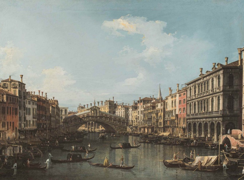 Giovanni Antonio Canal, detto Canaletto Veduta di Venezia con il Ponte di Rialto da Palazzo Dolfin-Manin, circa 1741 olio su tela, 68,5 x 92 cm Gallerie Nazionali di Arte Antica, Palazzo Barberini, Roma