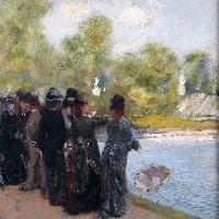 Giuseppe De Nittis, Accanto al laghetto dei giardini del Lussemburgo, 1875 circa