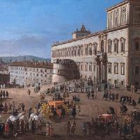 Gaspar van Wittel Veduta di Roma dalla Piazza del Quirinale, 1684 olio su tela, 48,5 x 122 cm Gallerie Nazionali di Arte Antica, Palazzo Barberini, Roma